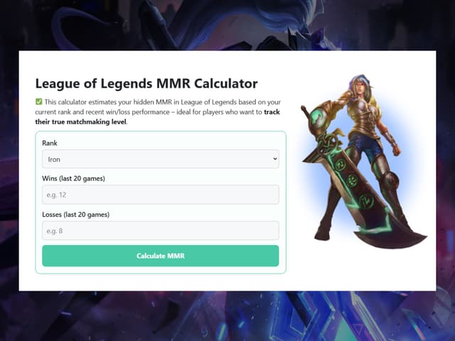 LoL MMR Calculator - League of Legends Tools