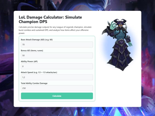 LoL Damage Calculator - League of Legends Tools